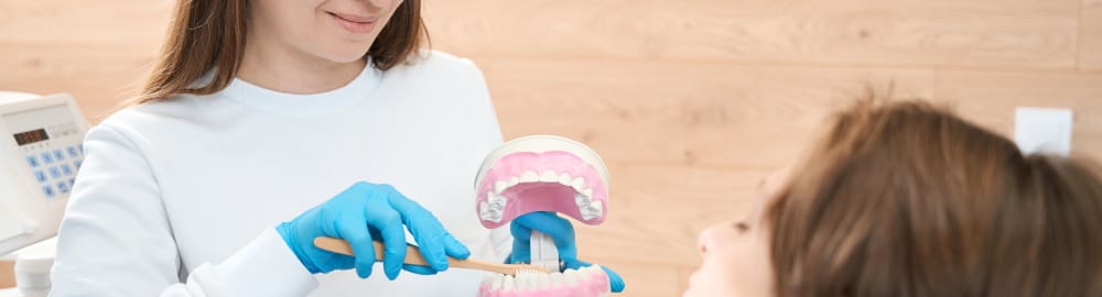 Visiting a dental hygienist or dental therapist