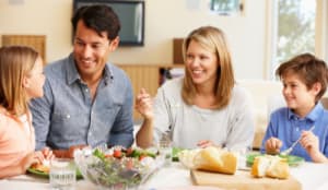 family eating food together